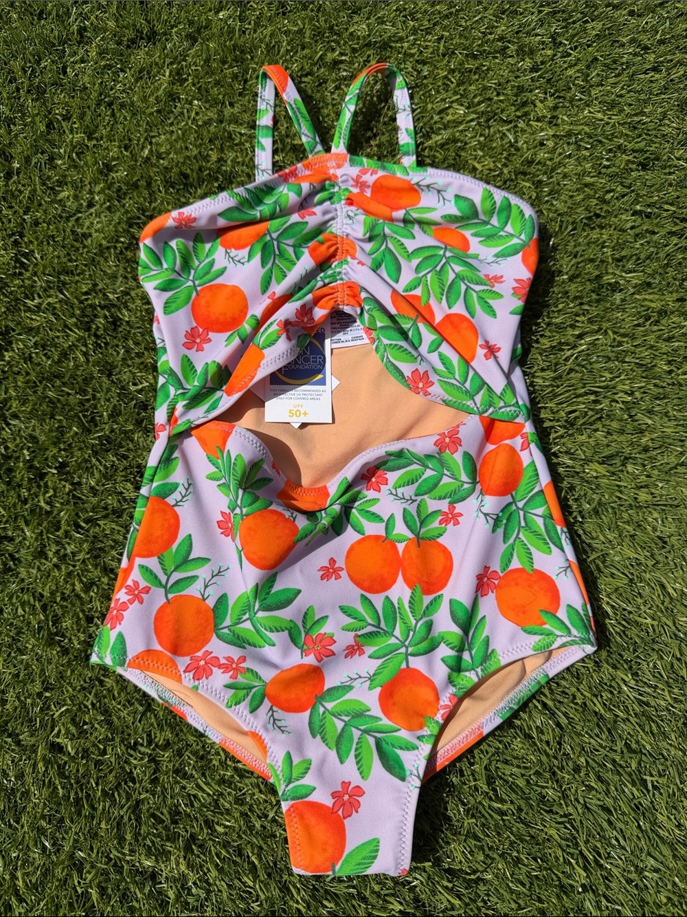 Crewcuts Orange & Green Fruit Print One-Piece Swimsuit